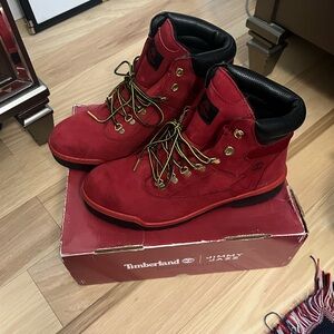 Red Timberland Boots Size 11.5 — 9.5/10 Condition